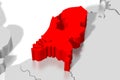 Netherlands - political map, red country shape, borders Royalty Free Stock Photo