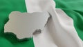 3d map and flag of Nigeria