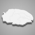 3d map of Norfolk is a ceremonial county of England Royalty Free Stock Photo