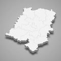 3d map of Opole voivodeship is a province of Poland