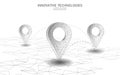 3D map point location business symbol. Realistic icon polygonal delivery service map market. Shipping online shopping