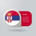 3D Map Pointer Flag Nation of Serbia with Description Text Royalty Free Stock Photo