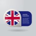 3D Map Pointer Flag Nation of United Kingdom with Description Text Royalty Free Stock Photo