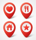 3d Map pointer icons. Map Markers set