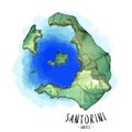 3D map of Santorini Royalty Free Stock Photo