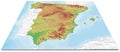 3D Map of Spain relief