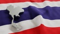 3d map and flag of Thailand