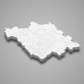 3d map of Tlaxcala is a state of Mexico Royalty Free Stock Photo