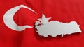 3d map and flag of Turkey