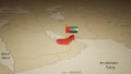 Map and flag of United Arab Emirates, Celebrate happy Independence day. Royalty Free Stock Photo