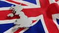 3d map and flag of the United Kingdom Royalty Free Stock Photo