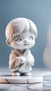 3D marble stone cartoon character design illustration ai generated