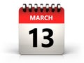 3d 13 march calendar