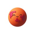 3D Mars emoticon cartoon planet