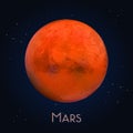 3d Mars or realistic Red Planet. Astronomy Royalty Free Stock Photo