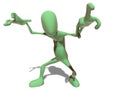 3D martian character in a zombie posture