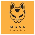 3d mask vector illustration. kitsune japan wolf mask logo design