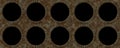 3d material steampunk grunge metal hole panel with rusty texture