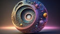 3D Mathematical Representation of The Universe. AI generative.
