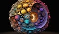 3D Mathematical Representation of The Universe. AI generative.