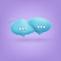 3d matte plastic speech bubble. Realistic cartoon speech bubble icon. Chatting box, message box, web.