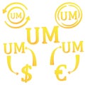 3D Mauritanian Ouguiya currency set symbol icon