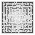 3D Maze. Labyrinth shape design element.