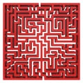 3D Maze. Labyrinth shape design element.