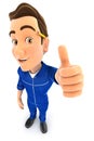 3d mechanic positive pose with thumb up