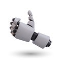 3D mechanical hand with bent fingers. Smart manipulator. Robotic programmable equipment