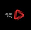 3D media play logo design.