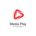 3D media play logo design.