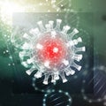 3d medical background of corona virus. Covid 19, coronavirus infection. Virus concept vector illustration. Royalty Free Stock Photo