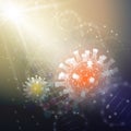 3d medical background of corona virus. Covid 19, coronavirus infection. Virus concept vector illustration. Royalty Free Stock Photo