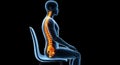Human Spine Anatomy in Correct Sitting Posture Royalty Free Stock Photo
