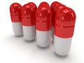 3d medical pills stand like pyramid on white Royalty Free Stock Photo