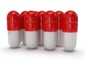 3d medical pills stand like pyramid on white Royalty Free Stock Photo