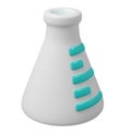 3d medical white flask. Scientific technology laboratory, biotechnology, chemistry, science concept. Trendy and modern Royalty Free Stock Photo