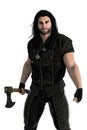 3D Medieval Man with Axe Isolated