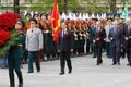 D.Medvedev, V.Putin at ceremony of wreath laying Royalty Free Stock Photo