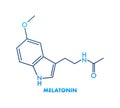 3D melatonin formula on white background. Isolated vector illustration Royalty Free Stock Photo