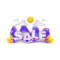 3d memphis summer sale design concept isolated