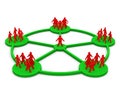 3d men network social people connection teamwork