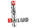 3D Mental Health Mental Salud Crossword on white background