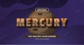 3d Mercury solar system astrology editable text effect. eps vector file. planet space cosmic