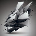 3D mesh contemporary style abstract object, origami futuristic f