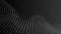 3D mesh grid, black background, wireframe, tech digital, waveform design, abstract lines, modern vector art. Royalty Free Stock Photo