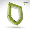 3d mesh web green security icon