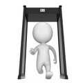 3D metal detector scanner and running man isolated on white Royalty Free Stock Photo