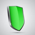 3d metal green shield